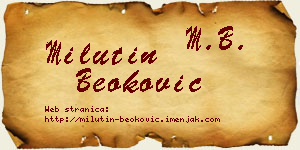 Milutin Beoković vizit kartica